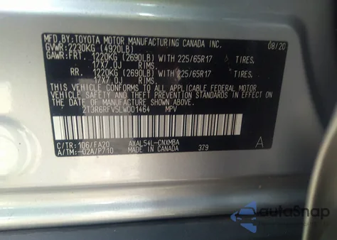 2020 Toyota Rav4 Hybrid Xle from USA, damaged, VIN 2T3R6RFV5LW001464